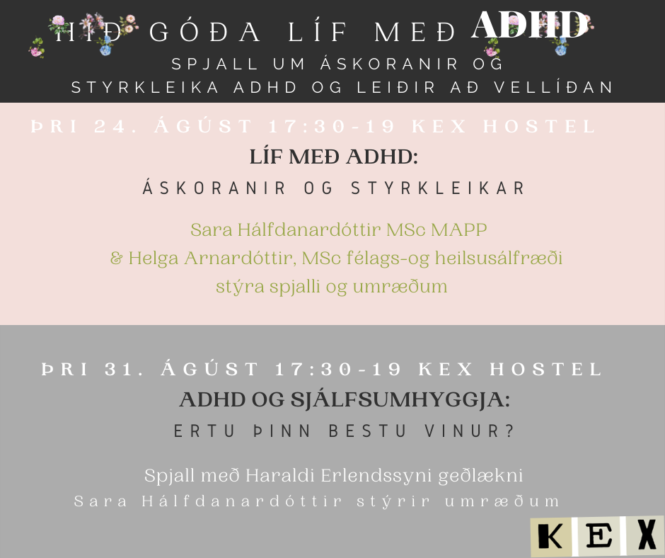 Hið góða líf með ADHD á KEX hostel- ATH takmarkaður fjöldi
