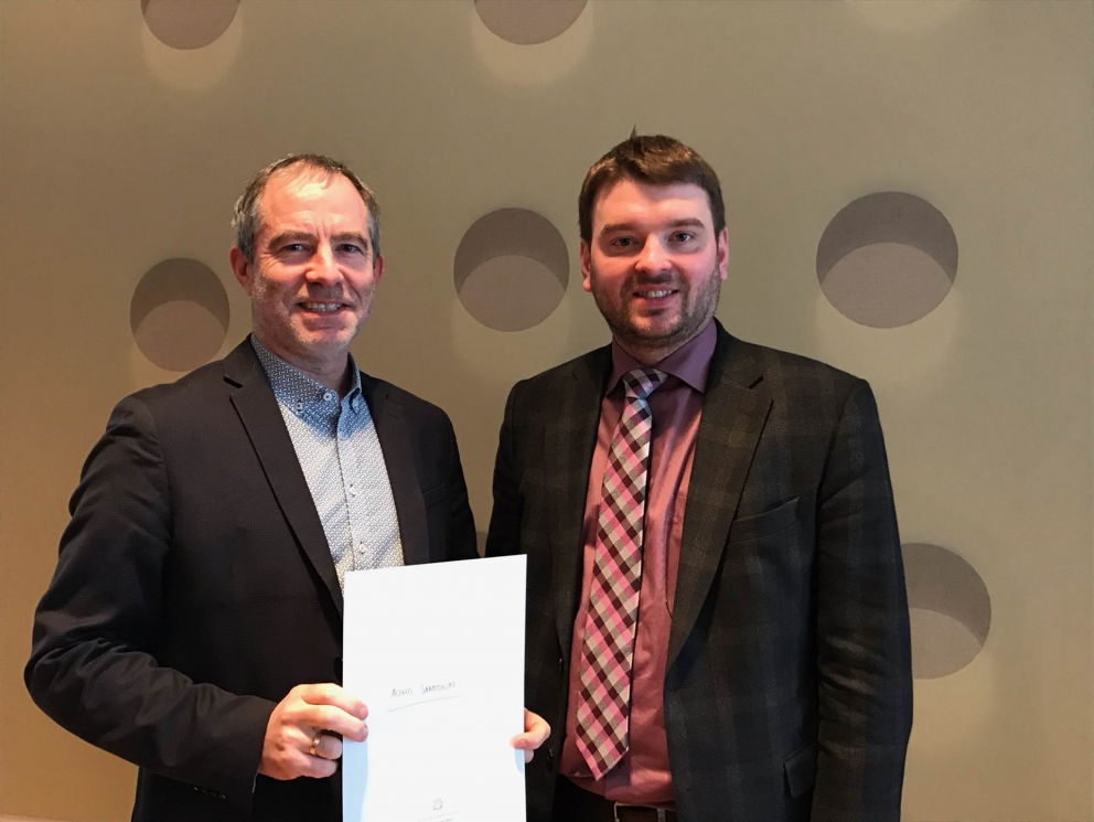 Ásmundur Einar Daðason, ráðherra og Hrannar Björn Arnarsson, framkvæmdastjóri ADHD samtakanna.