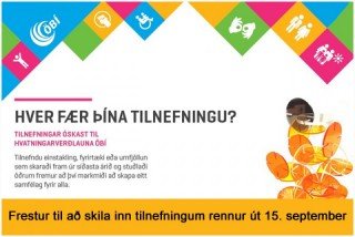 Hvatningarverðlaun ÖBÍ - Frestur til 15. september