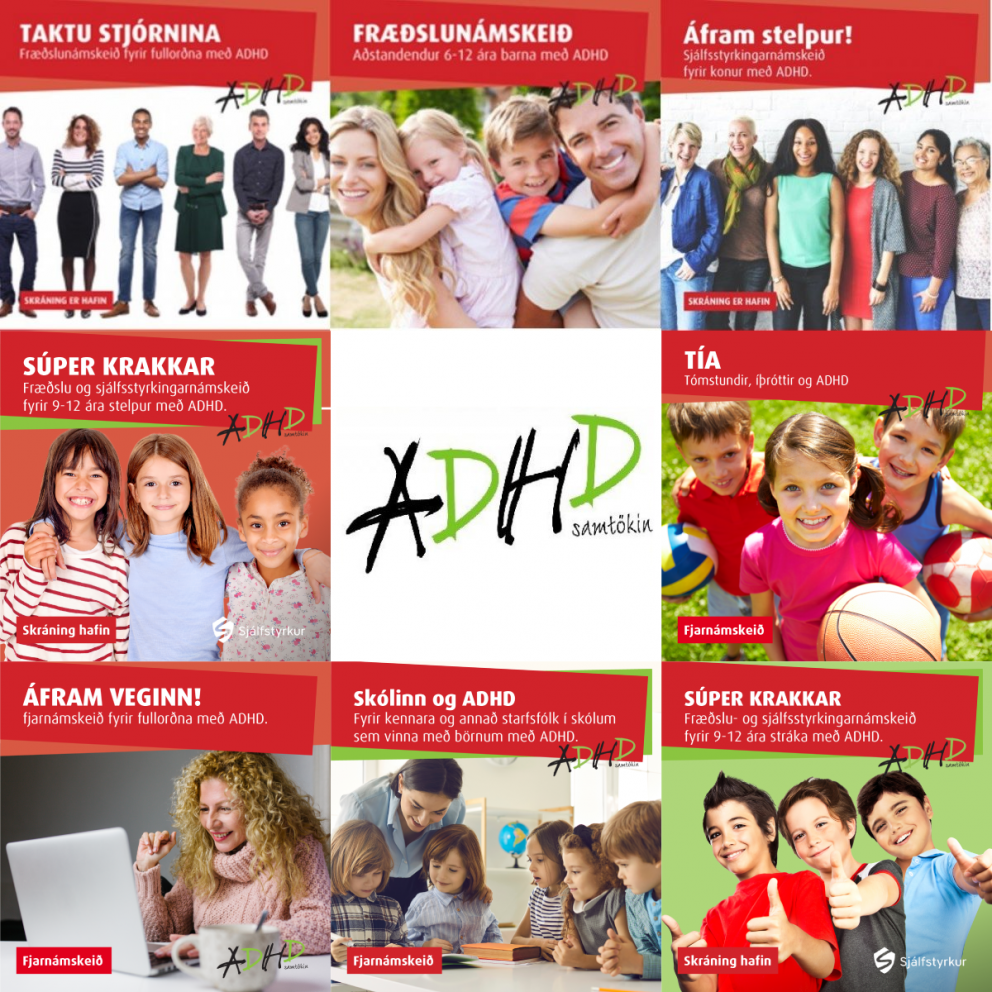 Haustdagskrá námskeiða ADHD samtakanna 2022
