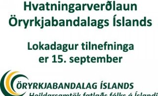 Hvatningarverðlaun ÖBÍ - Frestur rennur út 15. september