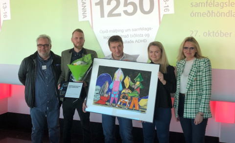 Á mynd frá vinstri til hægri; Vilhjálmur Hjálmarsson formaður ADHD Samtakanna, Ásgeir Pétursson, Sty…